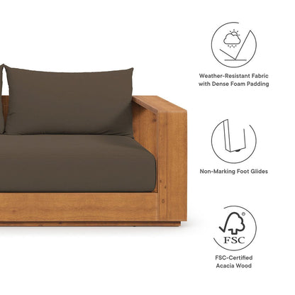 Tahoe Outdoor Patio Acacia Wood Sofa