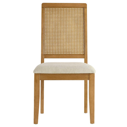 Arlo Faux Rattan and Wood Dining Side Chairs Set of 2