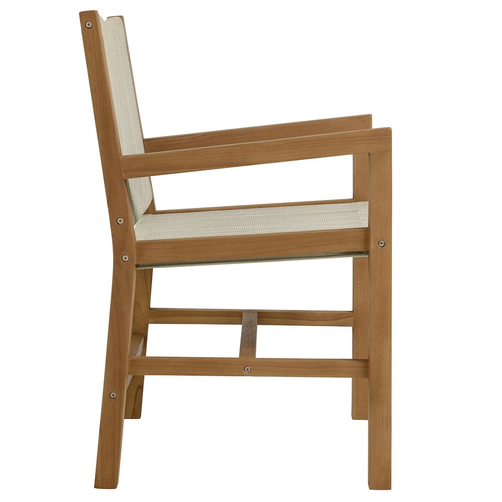 Vienna Outdoor Patio Teak and Rope Dining Armchairs Set of 2