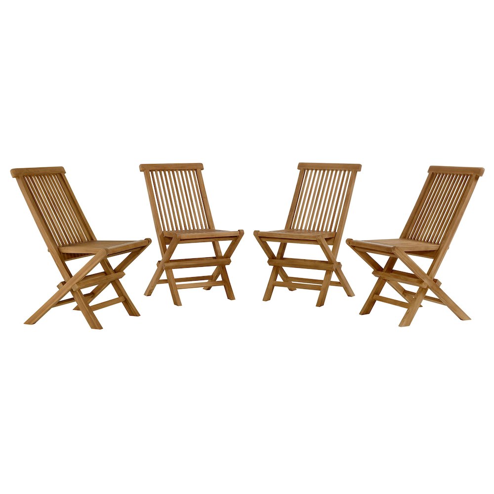 Vienna Outdoor Patio Teak Wood Folding Dining Chairs Set of 4