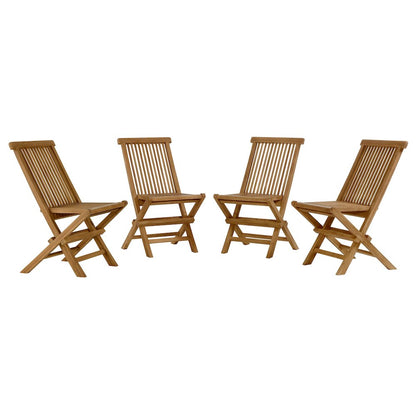 Vienna Outdoor Patio Teak Wood Folding Dining Chairs Set of 4
