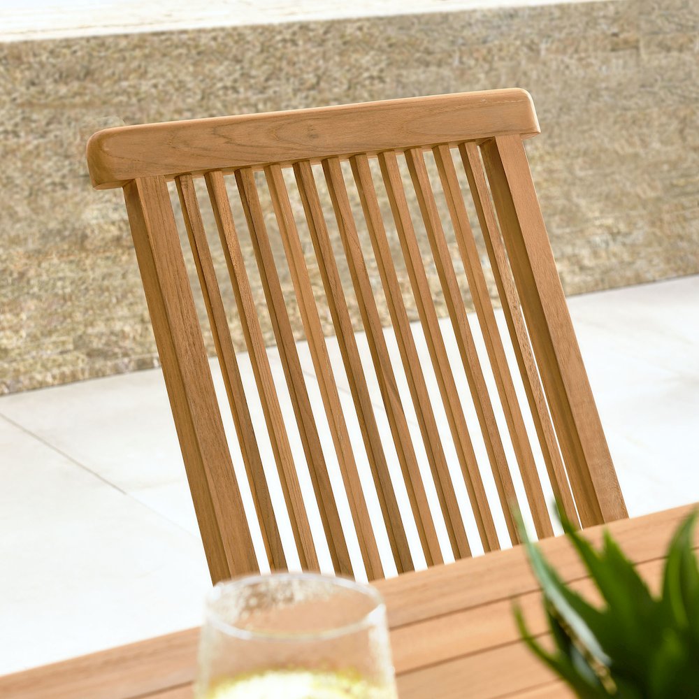 Vienna Outdoor Patio Teak Wood Folding Dining Chairs Set of 4