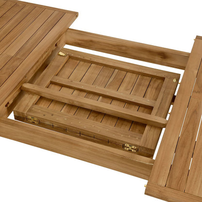 Vienna Outdoor Patio Teak Wood Extendable Dining Table