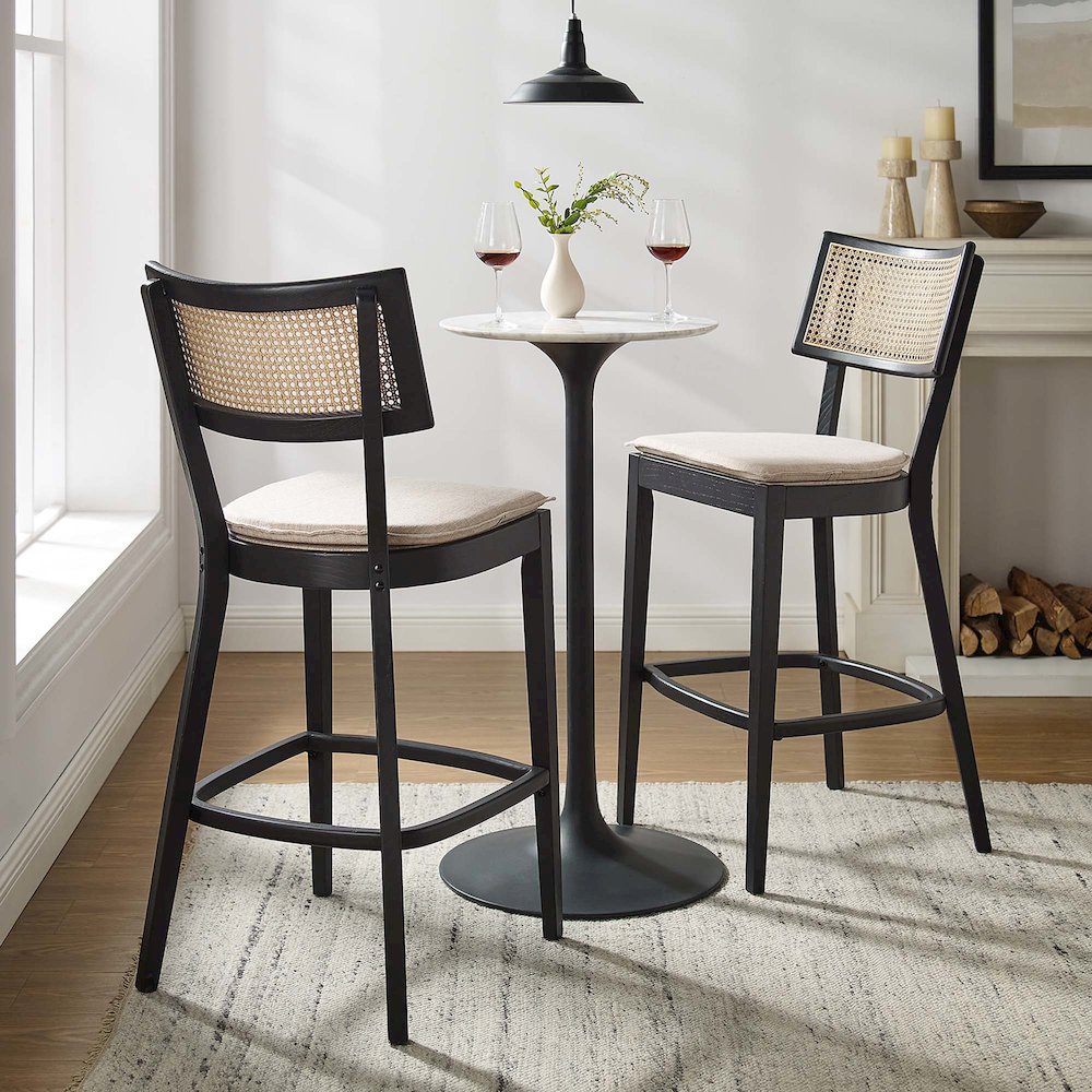 Caledonia Wood Bar Stools Set of 2