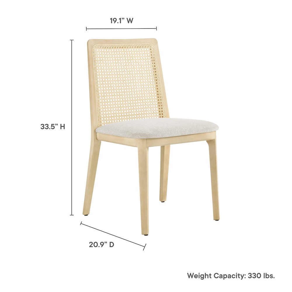 Monarch Wood and Rattan Dining Side Chair