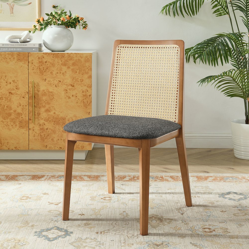 Monarch Wood and Rattan Dining Side Chair