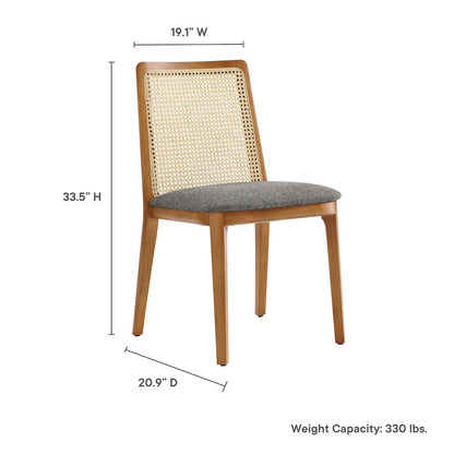 Monarch Wood and Rattan Dining Side Chair