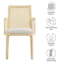Monarch Wood and Rattan Dining Armchair