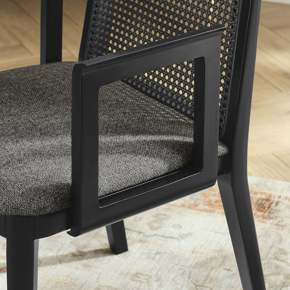 Monarch Wood and Rattan Dining Armchair