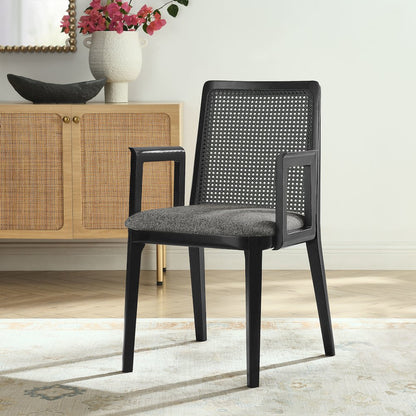 Monarch Wood and Rattan Dining Armchair