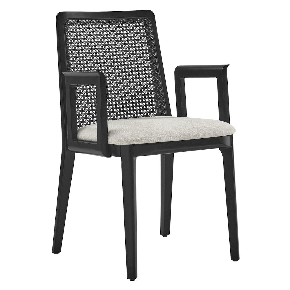 Monarch Wood and Rattan Dining Armchair