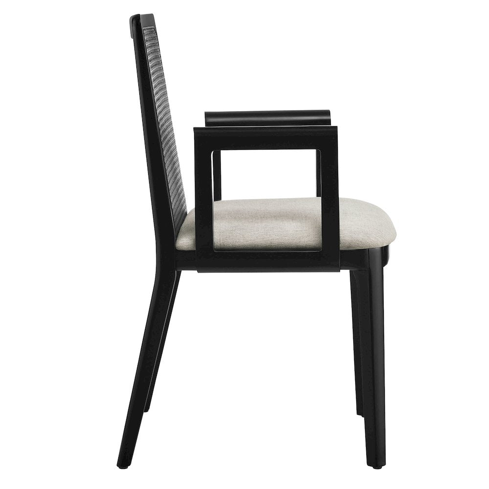 Monarch Wood and Rattan Dining Armchair
