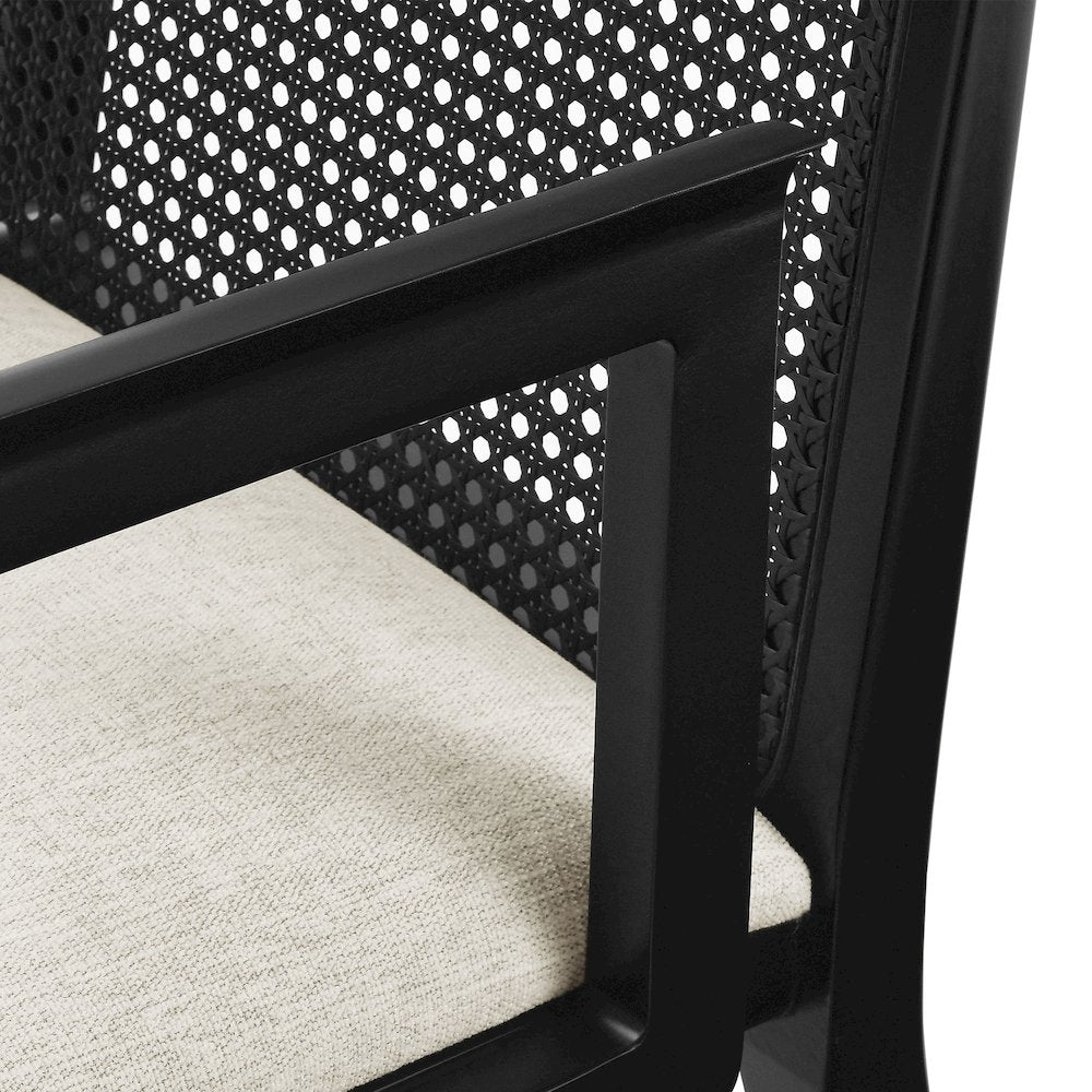 Monarch Wood and Rattan Dining Armchair