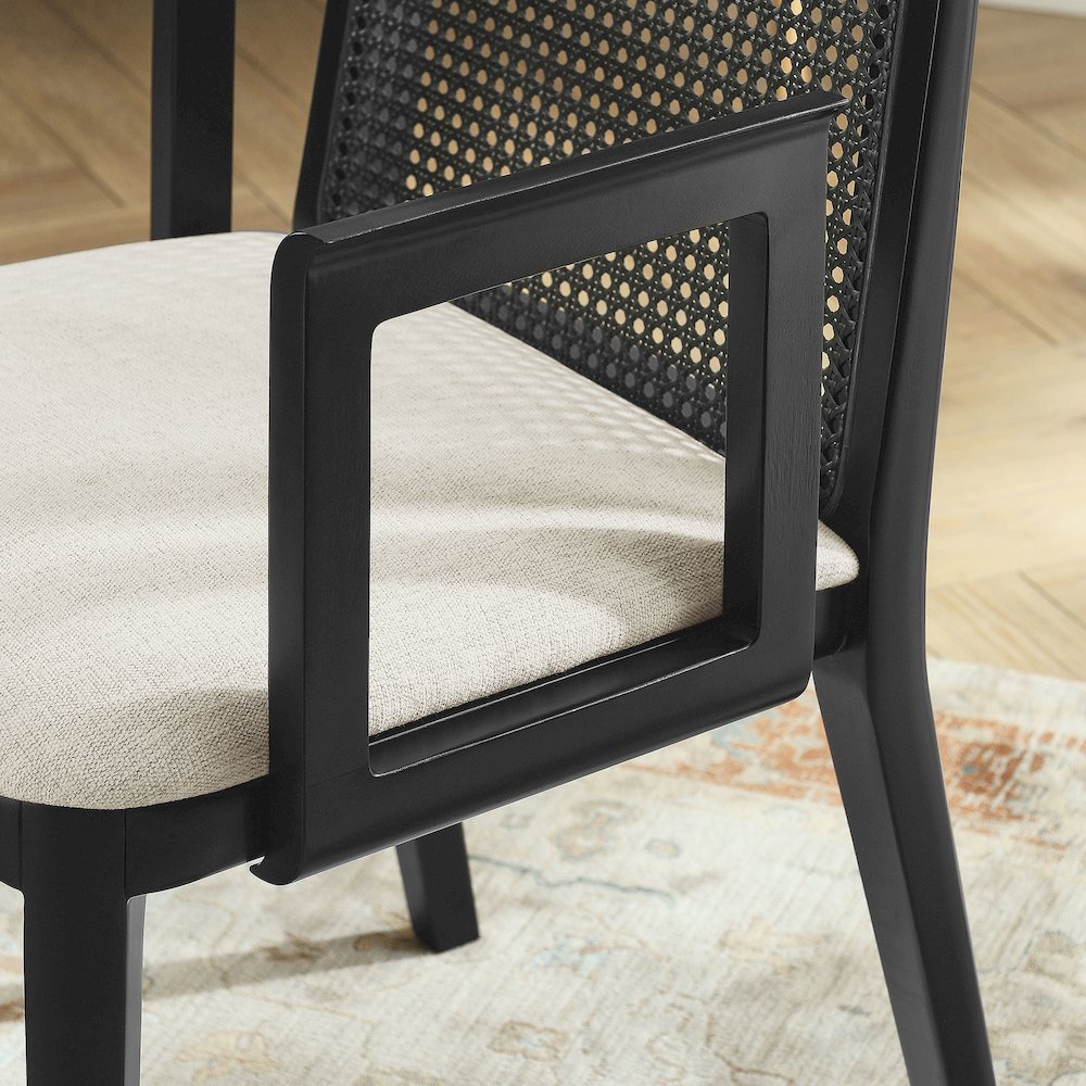 Monarch Wood and Rattan Dining Armchair