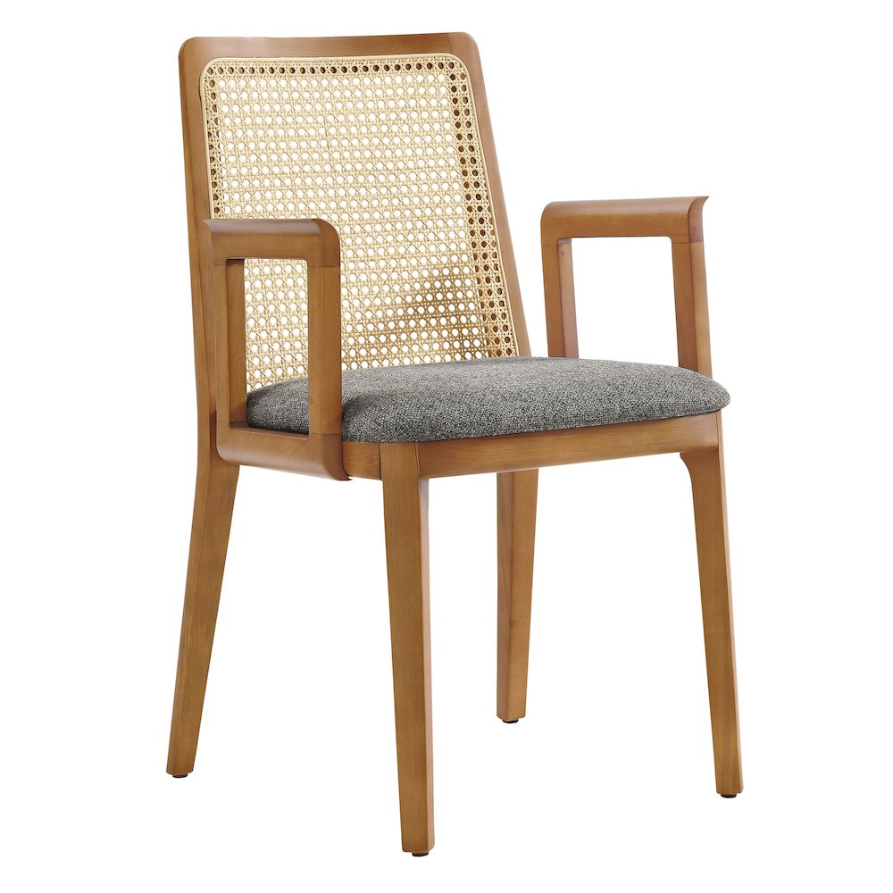Monarch Wood and Rattan Dining Armchair