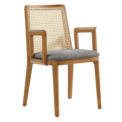 Monarch Wood and Rattan Dining Armchair