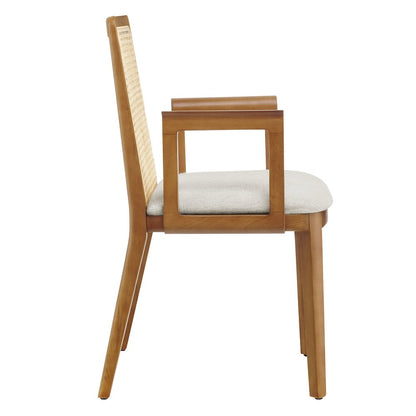 Monarch Wood and Rattan Dining Armchair