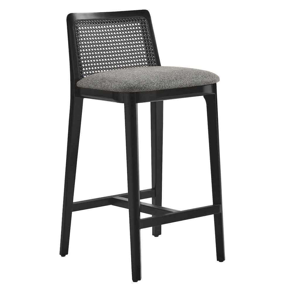 Monarch Wood and Rattan Counter Stool