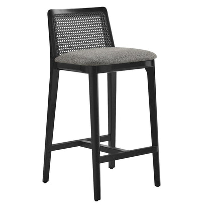 Monarch Wood and Rattan Counter Stool