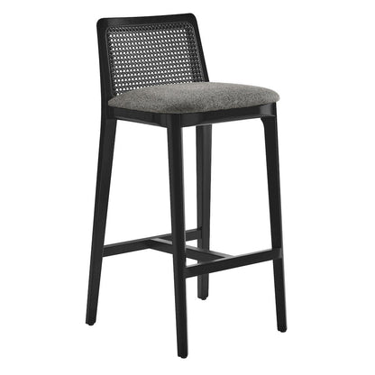 Monarch Wood and Rattan Bar Stool