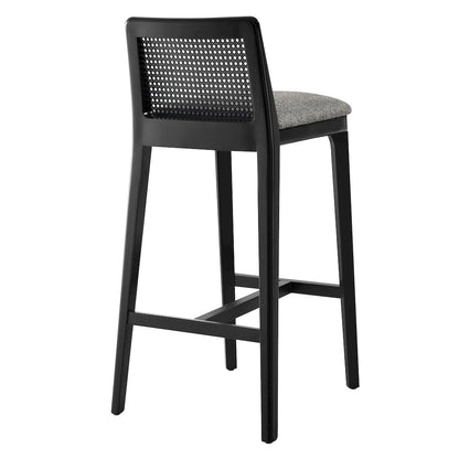 Monarch Wood and Rattan Bar Stool