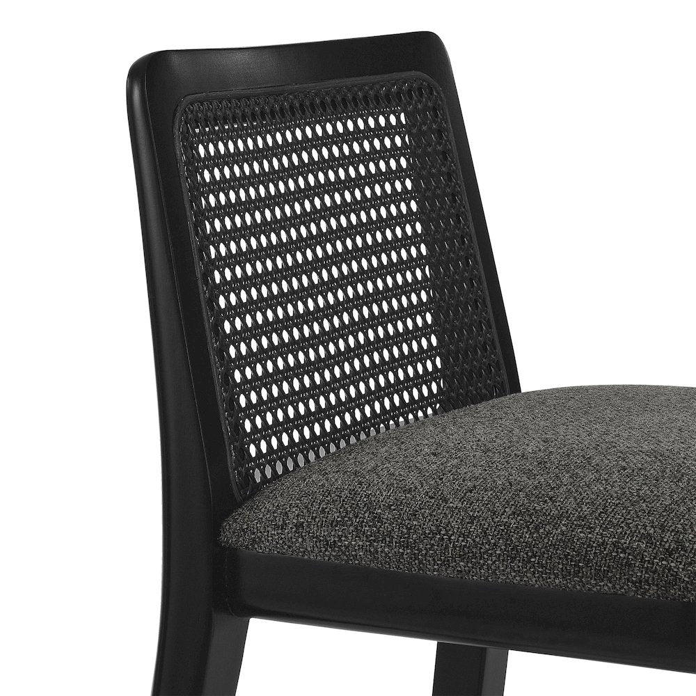 Monarch Wood and Rattan Bar Stool