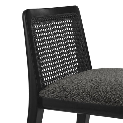Monarch Wood and Rattan Bar Stool