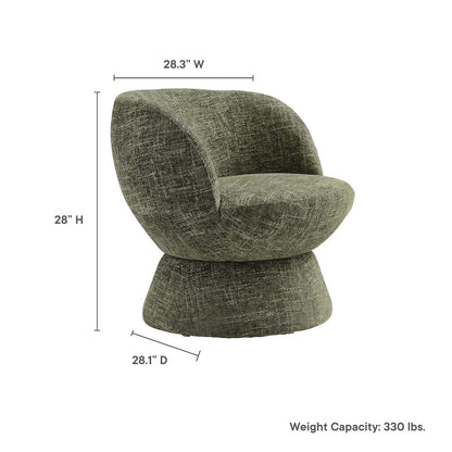 Vesta Chenille Fabric Upholstered Swivel Chair