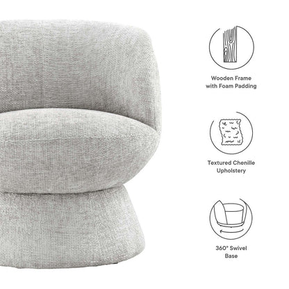 Vesta Chenille Fabric Upholstered Swivel Chair