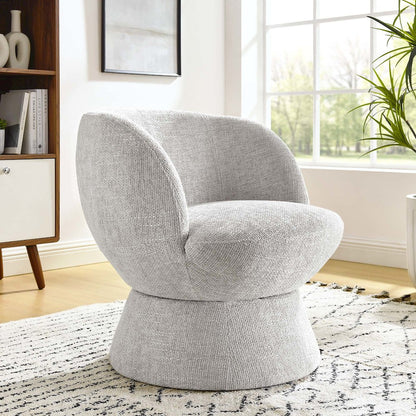 Vesta Chenille Fabric Upholstered Swivel Chair
