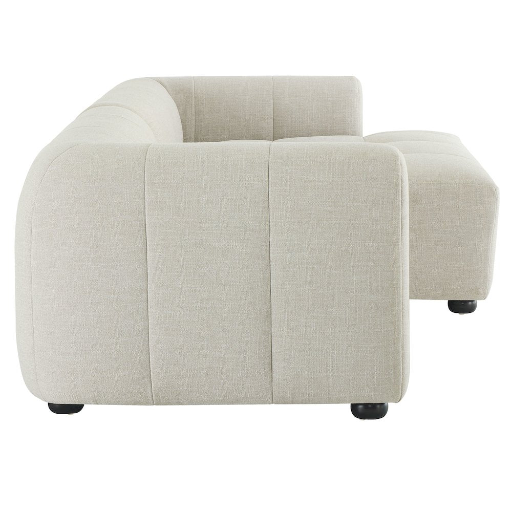 Liana Right-Facing Upholstered Fabric Modular Sofa with Chaise