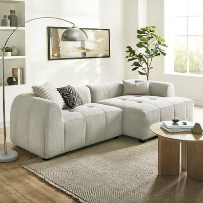 Liana Right-Facing Upholstered Fabric Modular Sofa with Chaise