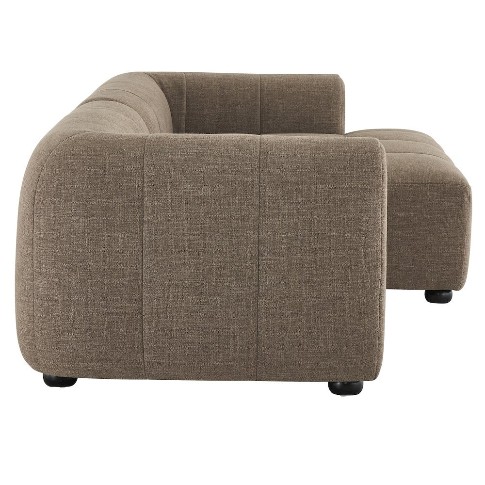 Liana Right-Facing Upholstered Fabric Modular Sofa with Chaise