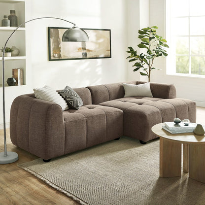 Liana Right-Facing Upholstered Fabric Modular Sofa with Chaise