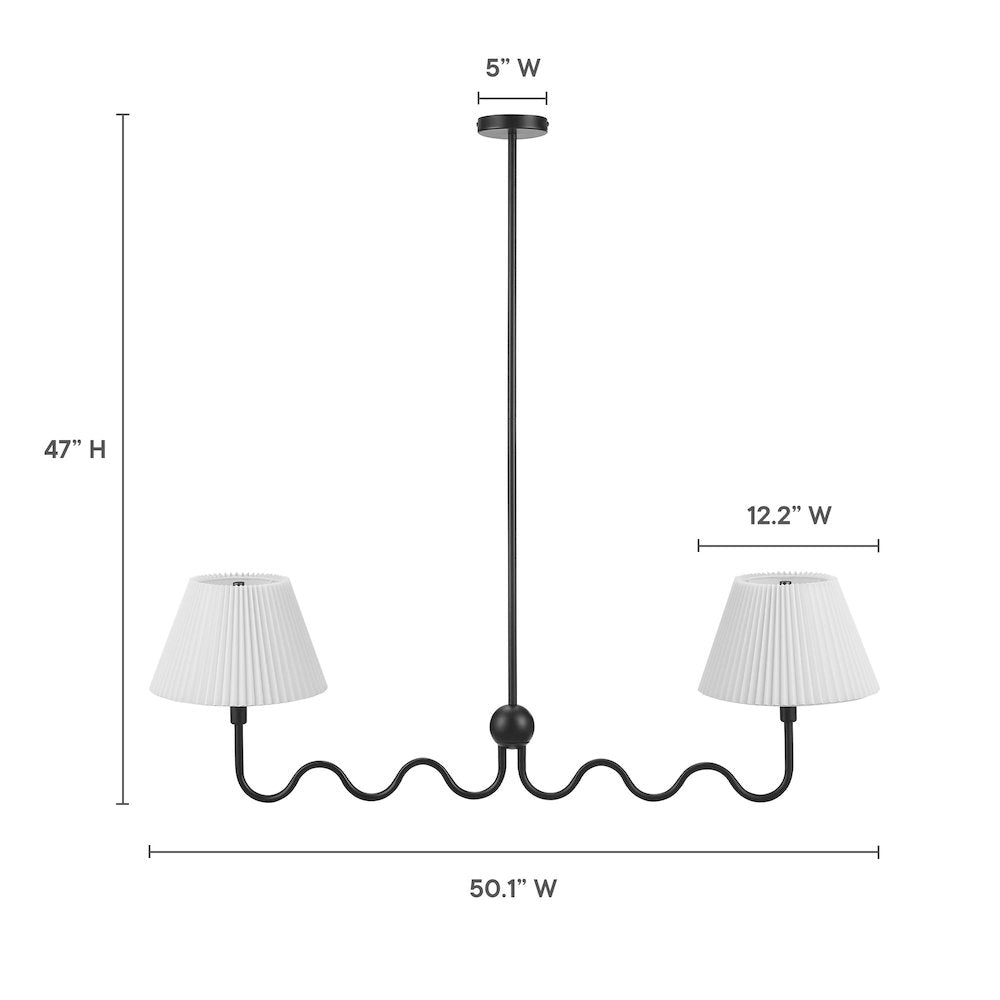 Wave Squiggle 2-Arm Pendant Light