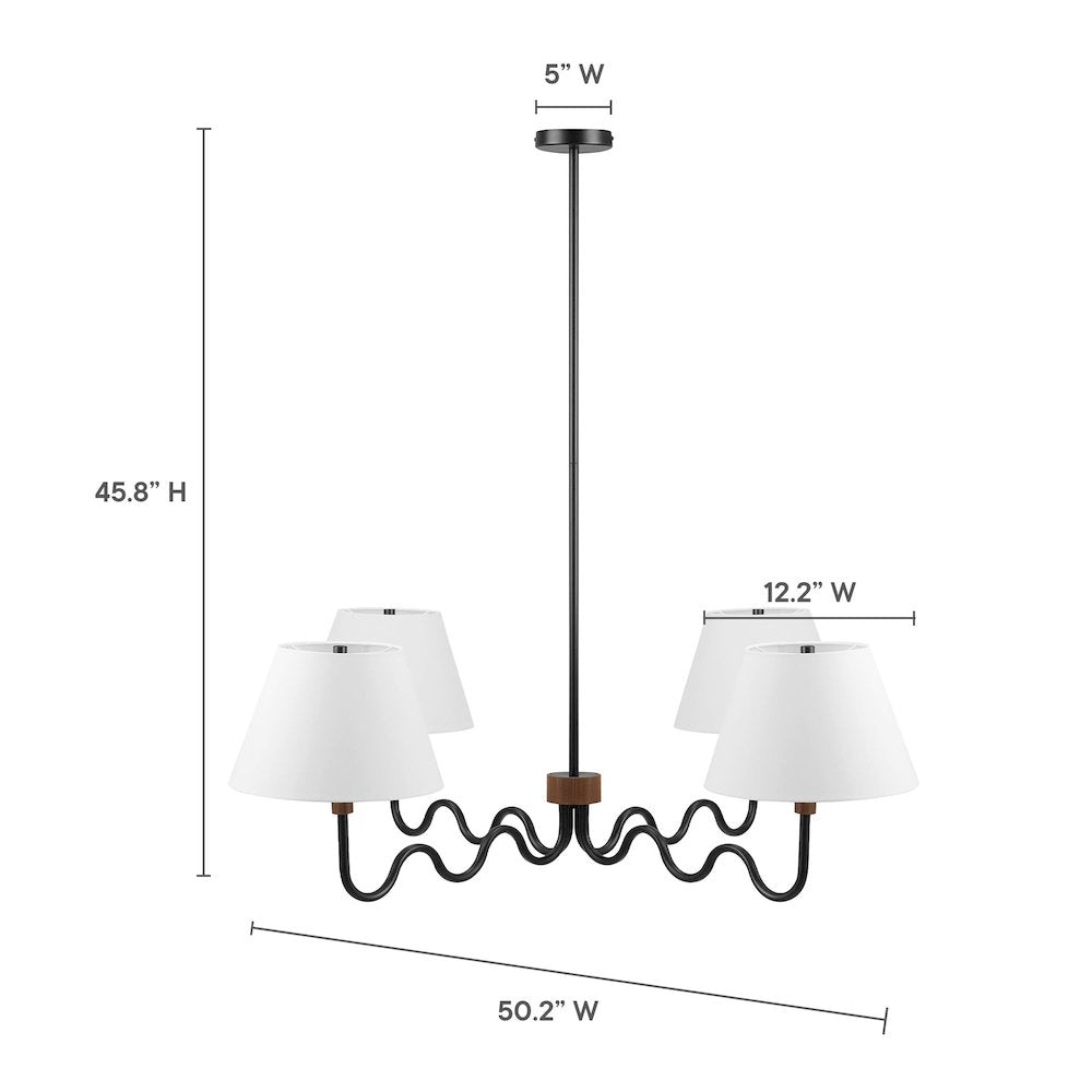 Sunlit Squiggle 4-Arm Pendant Light