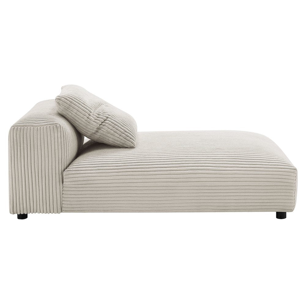 Solace Modular Corduroy Upholstered Armless Chaise Lounge