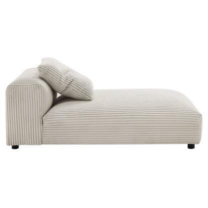 Solace Modular Corduroy Upholstered Armless Chaise Lounge