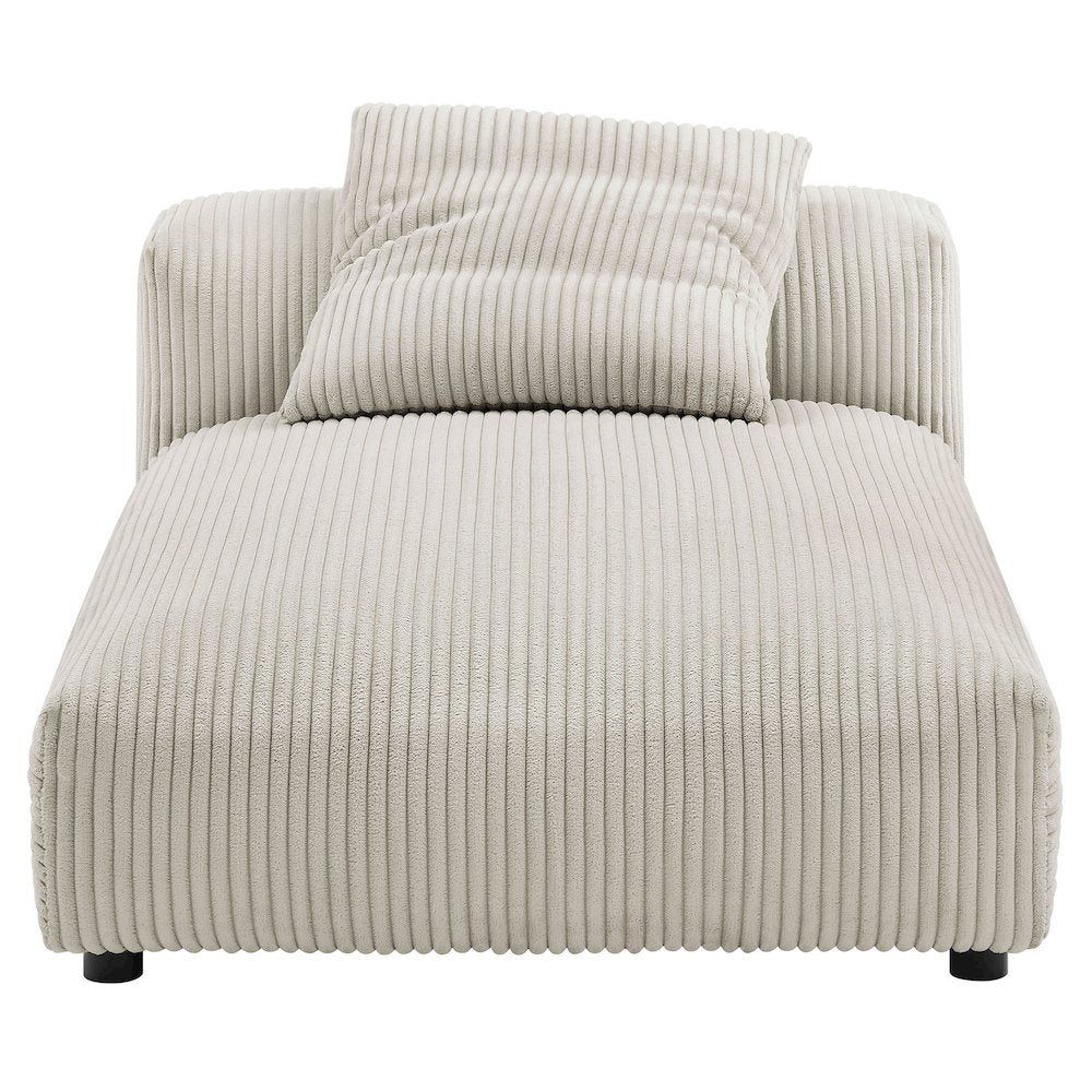 Solace Modular Corduroy Upholstered Armless Chaise Lounge