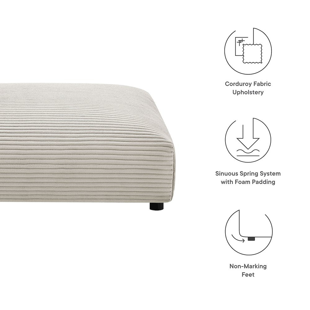 Solace Modular Corduroy Upholstered Ottoman