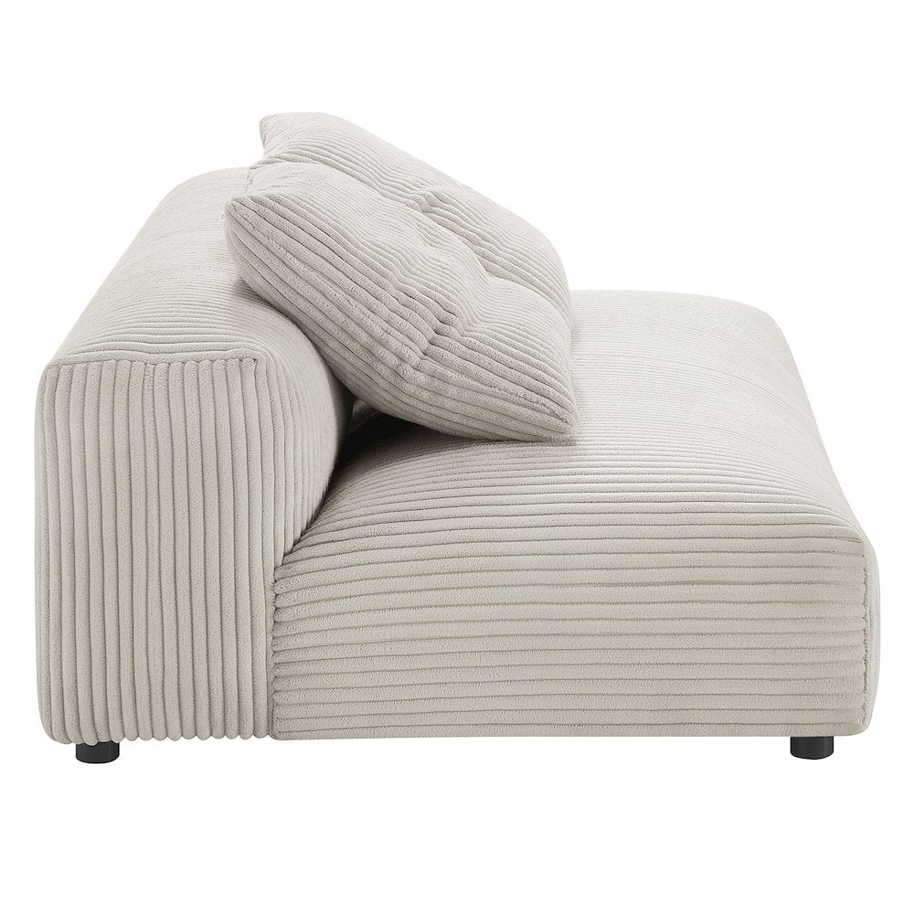 Solace Modular Corduroy Upholstered Armless Loveseat
