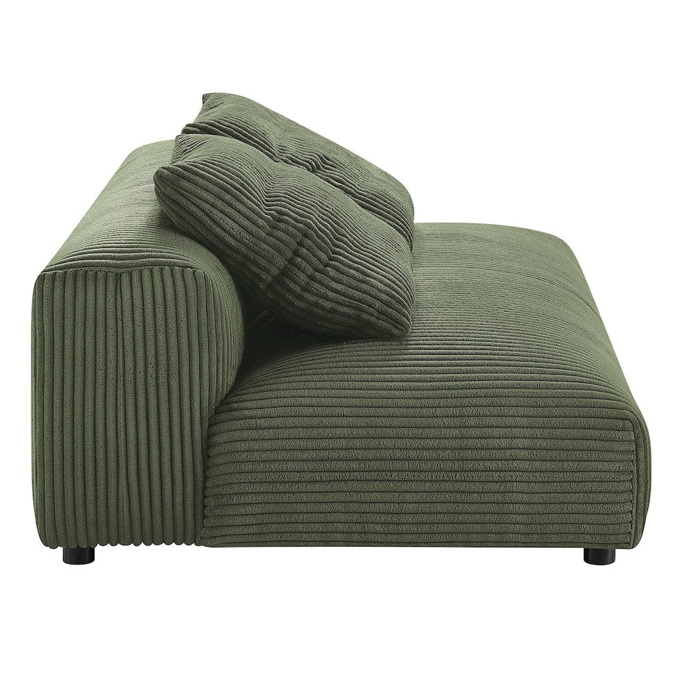 Solace Modular Corduroy Upholstered Armless Loveseat