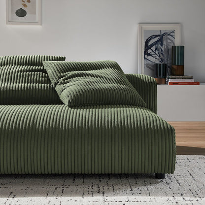 Solace Modular Corduroy Upholstered Armless Loveseat