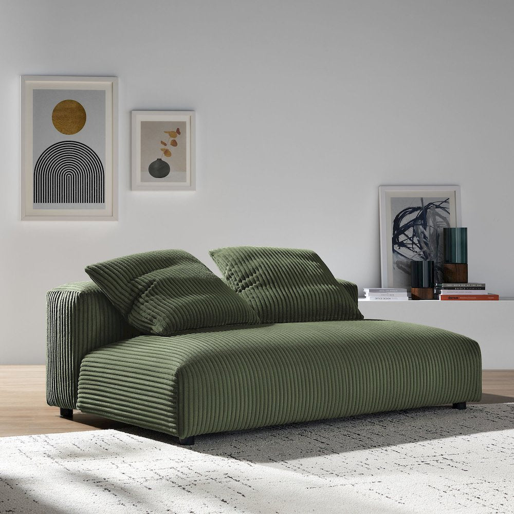 Solace Modular Corduroy Upholstered Armless Loveseat