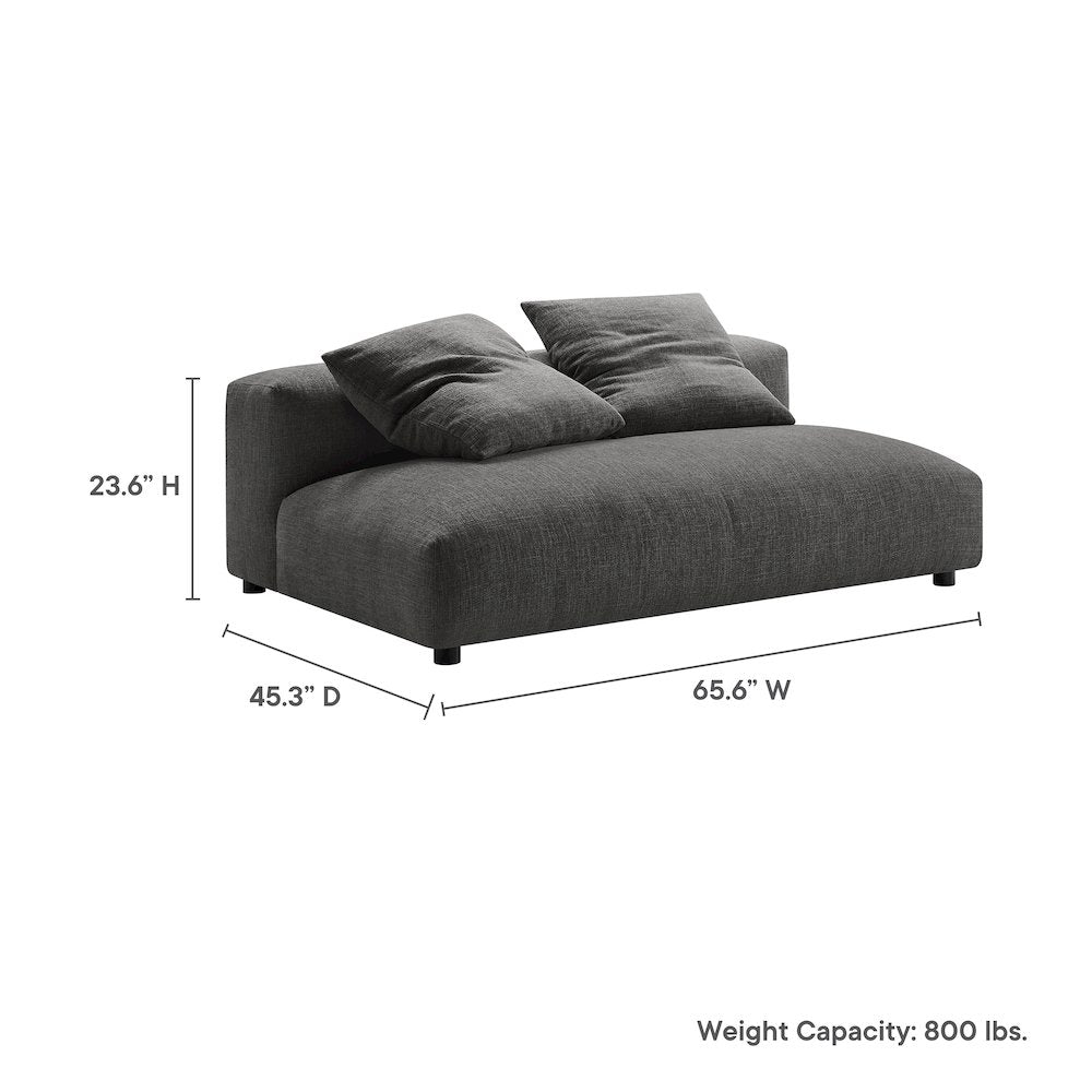 Solace Modular Upholstered Fabric Armless Loveseat