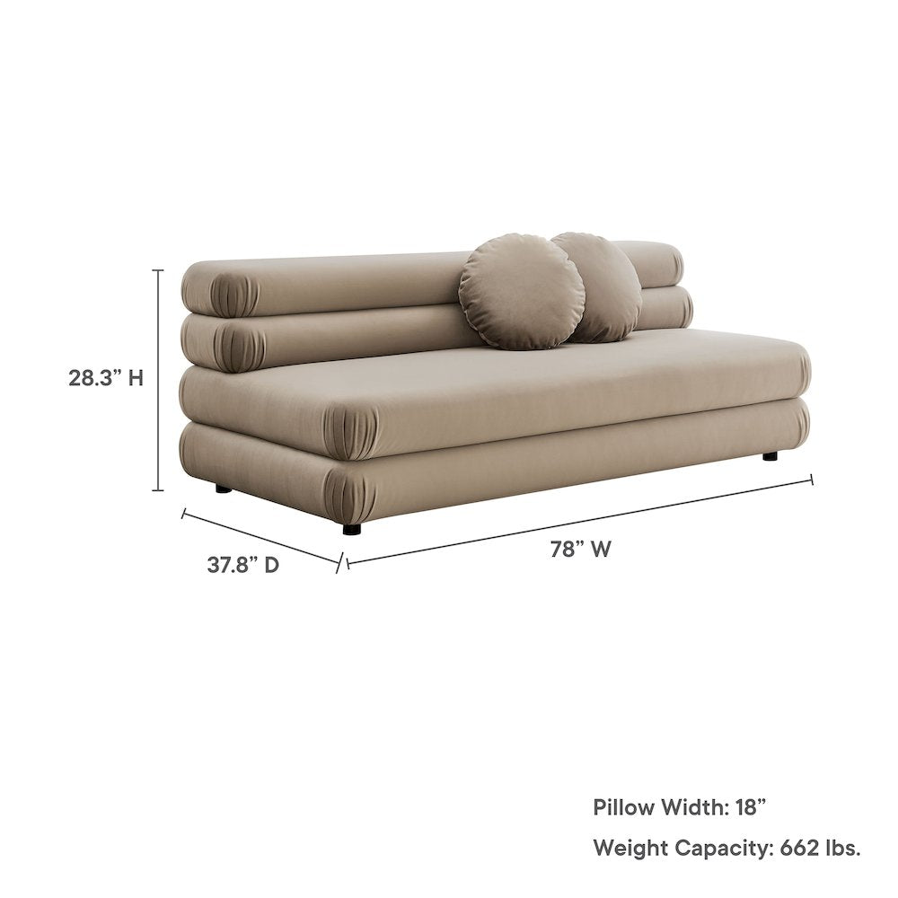 Jubilee Modular Performance Velvet Armless Loveseat