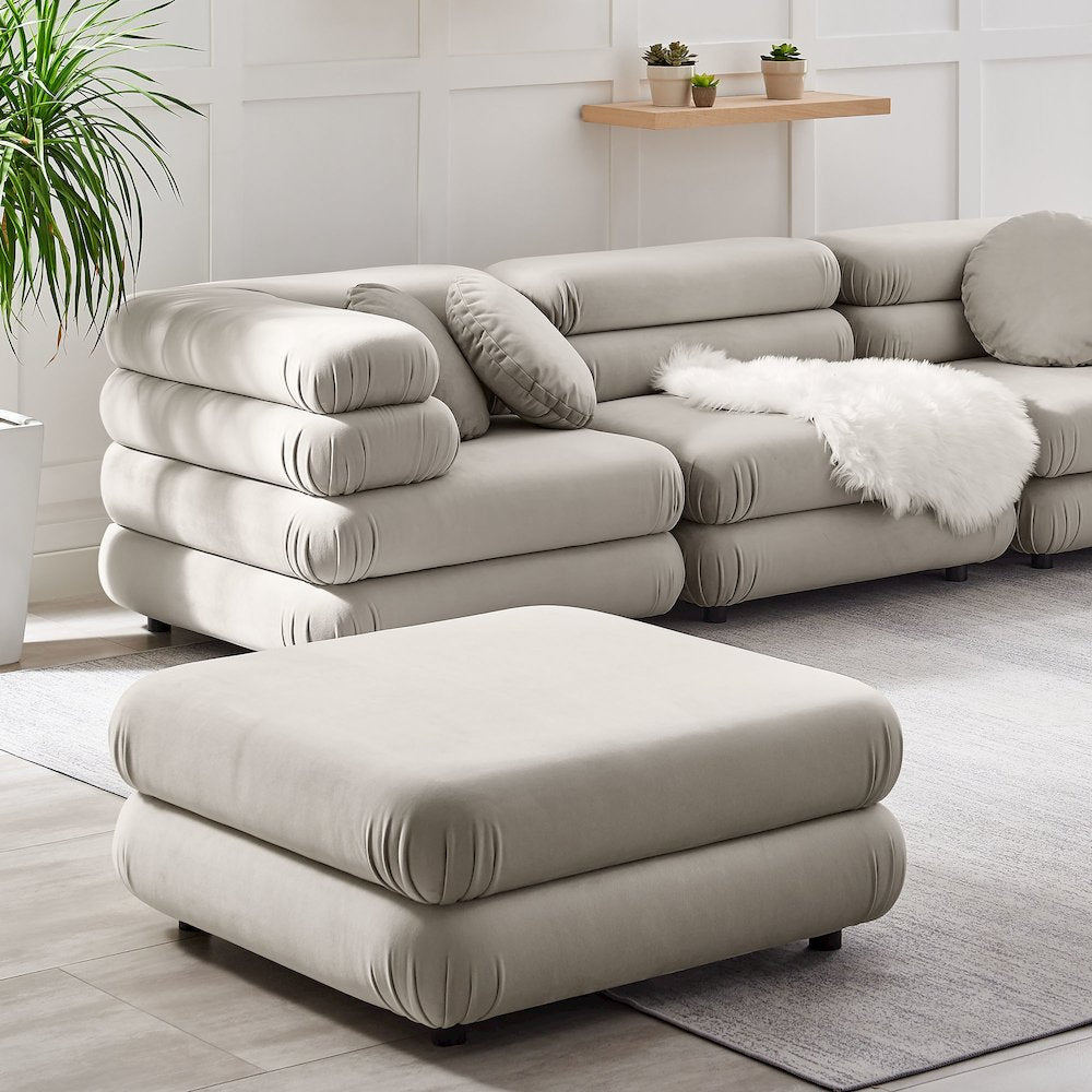 Jubilee Modular Performance Velvet Ottoman