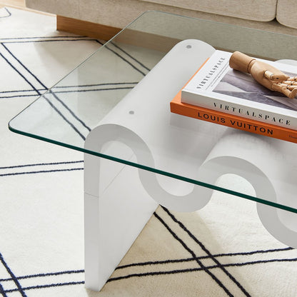 Ondine Glass Top Coffee Table