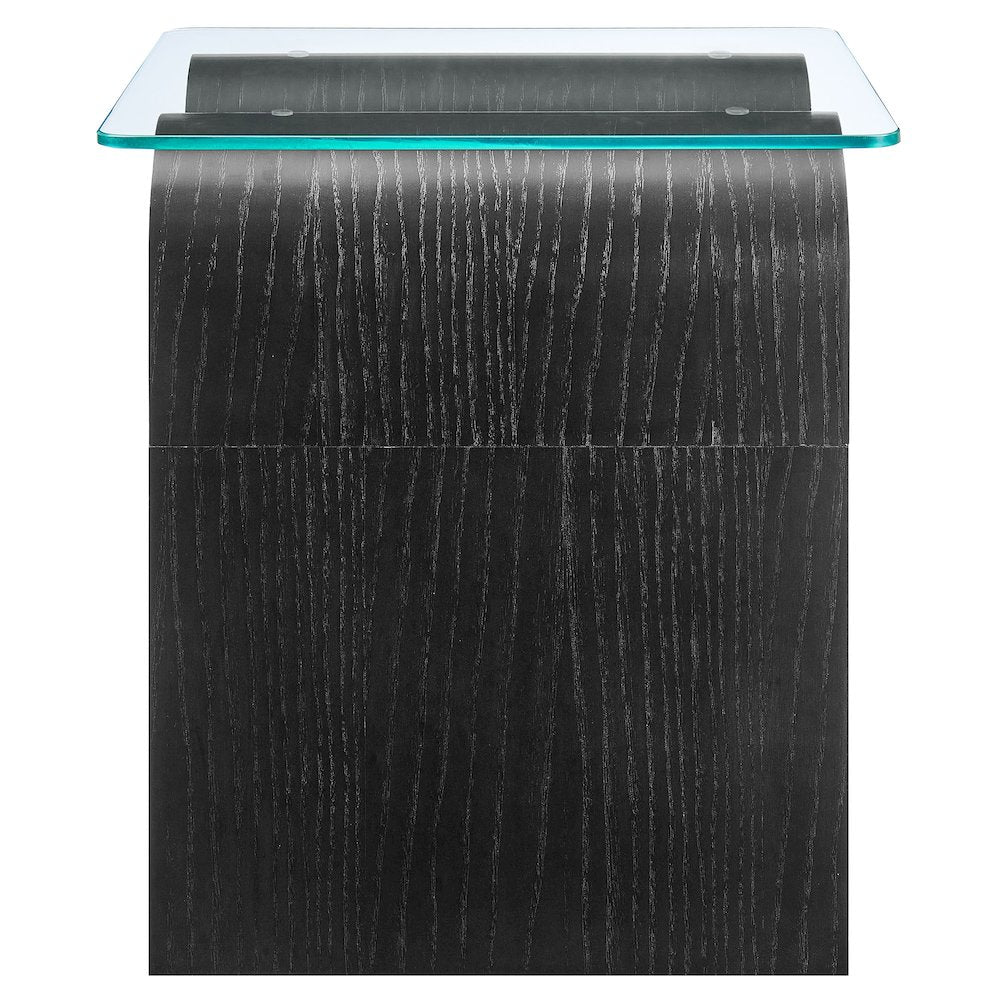 Ondine Glass Top Side Table