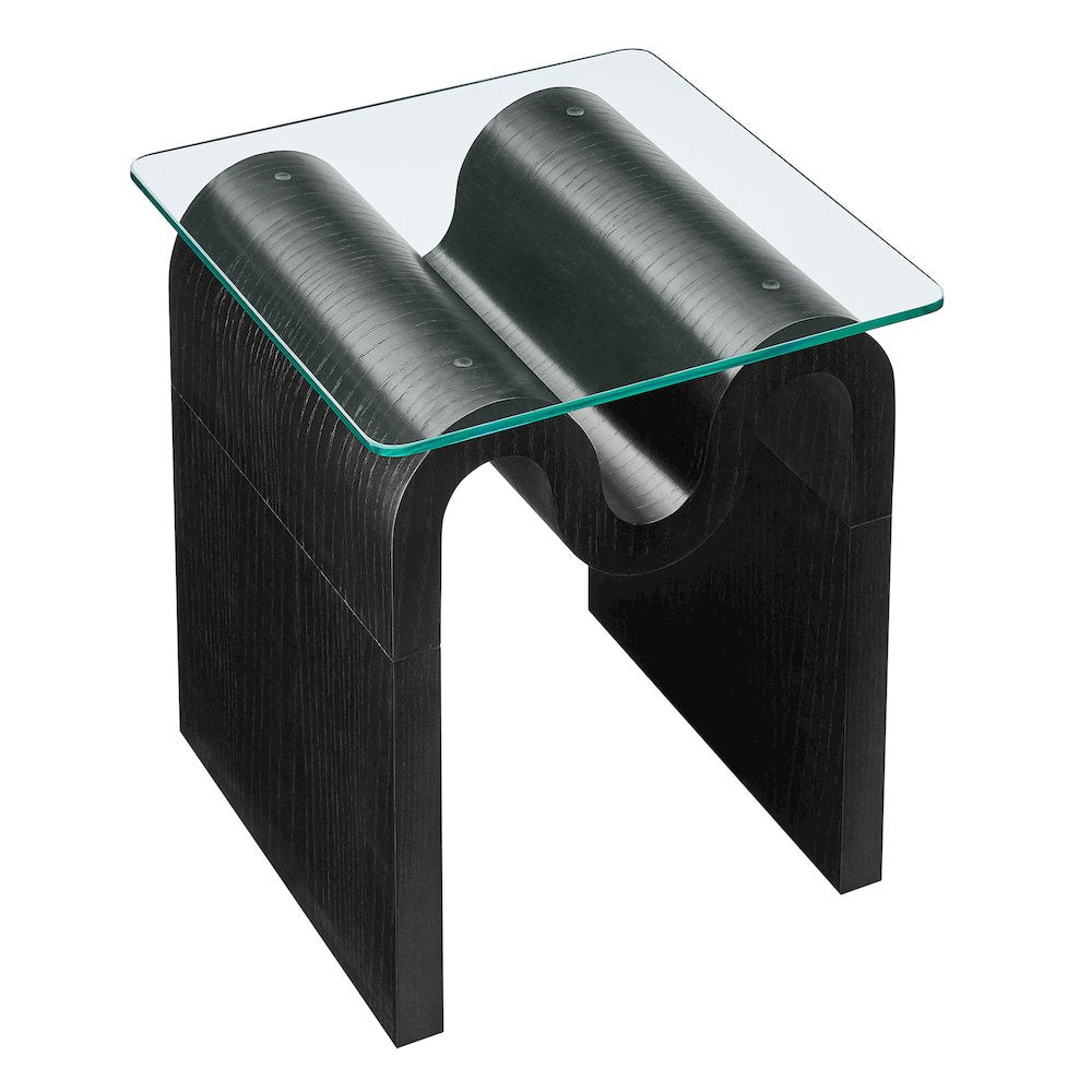Ondine Glass Top Side Table